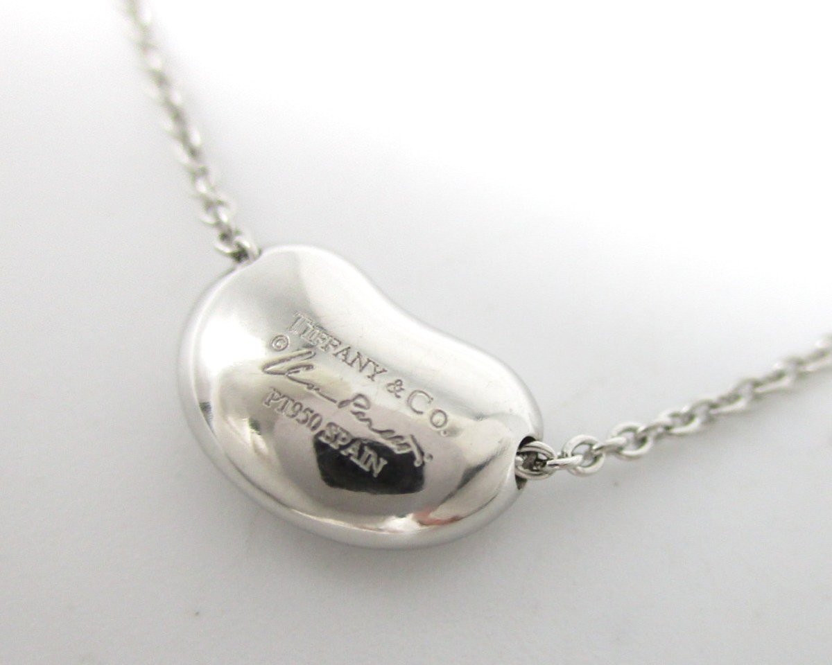 ■ティファニー■美品■ビーン デザイン ペンダント ダイヤモンド ネックレス PT950■_画像4
