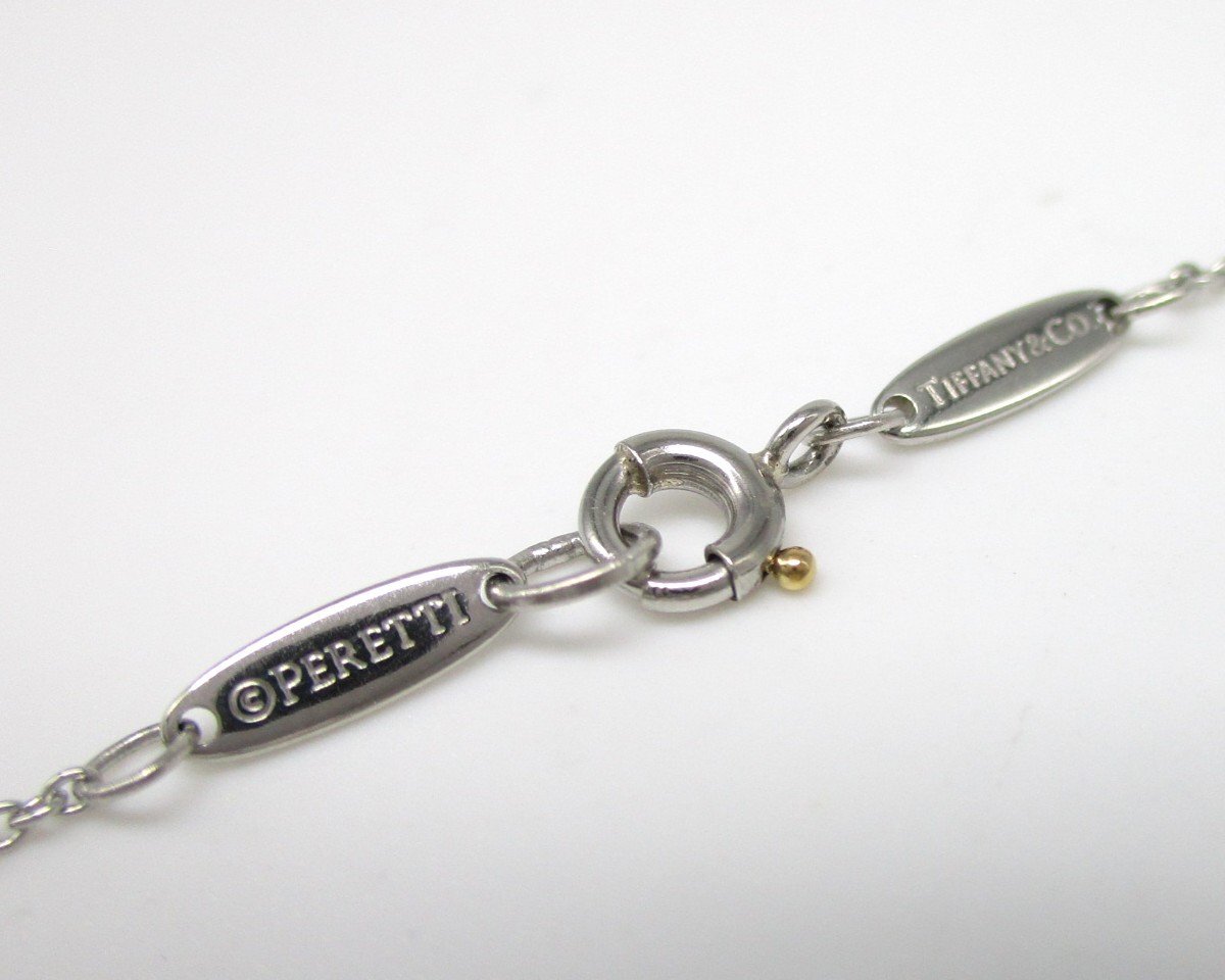 ■ティファニー■美品■ビーン デザイン ペンダント ダイヤモンド ネックレス PT950■_画像8