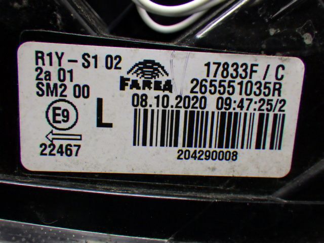 * Renault Lutecia Inte nsBJAH5H VF1RJA* левый задний фонарь 265551035R 191430L H5H оригинальный б/у 