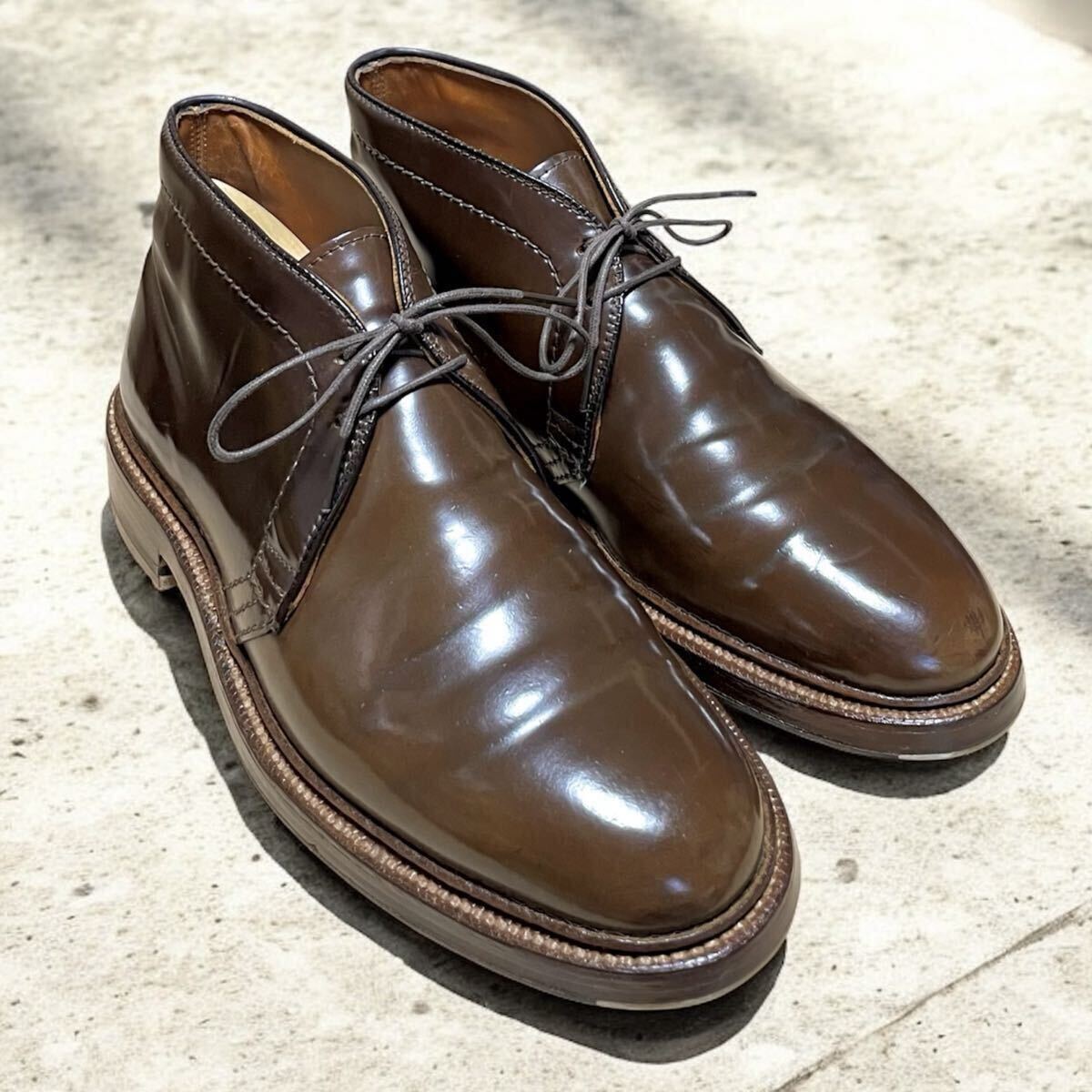 希少 極上美品 ALDEN オールデン 13132 Cigar シガー コードバン チャッカブーツ 6D バリーラスト 箱 保存袋 ウィスキー ラベロ 1348 13750_画像3