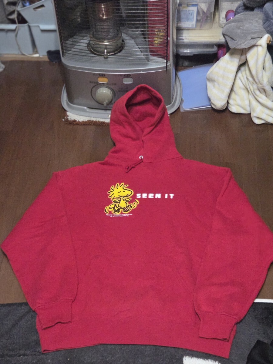 90年代スヌーピーパーカー赤　L ヴィンテージ_画像1