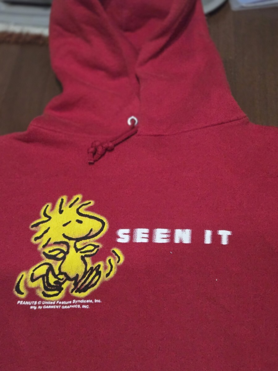 90年代スヌーピーパーカー赤　L ヴィンテージ_画像3