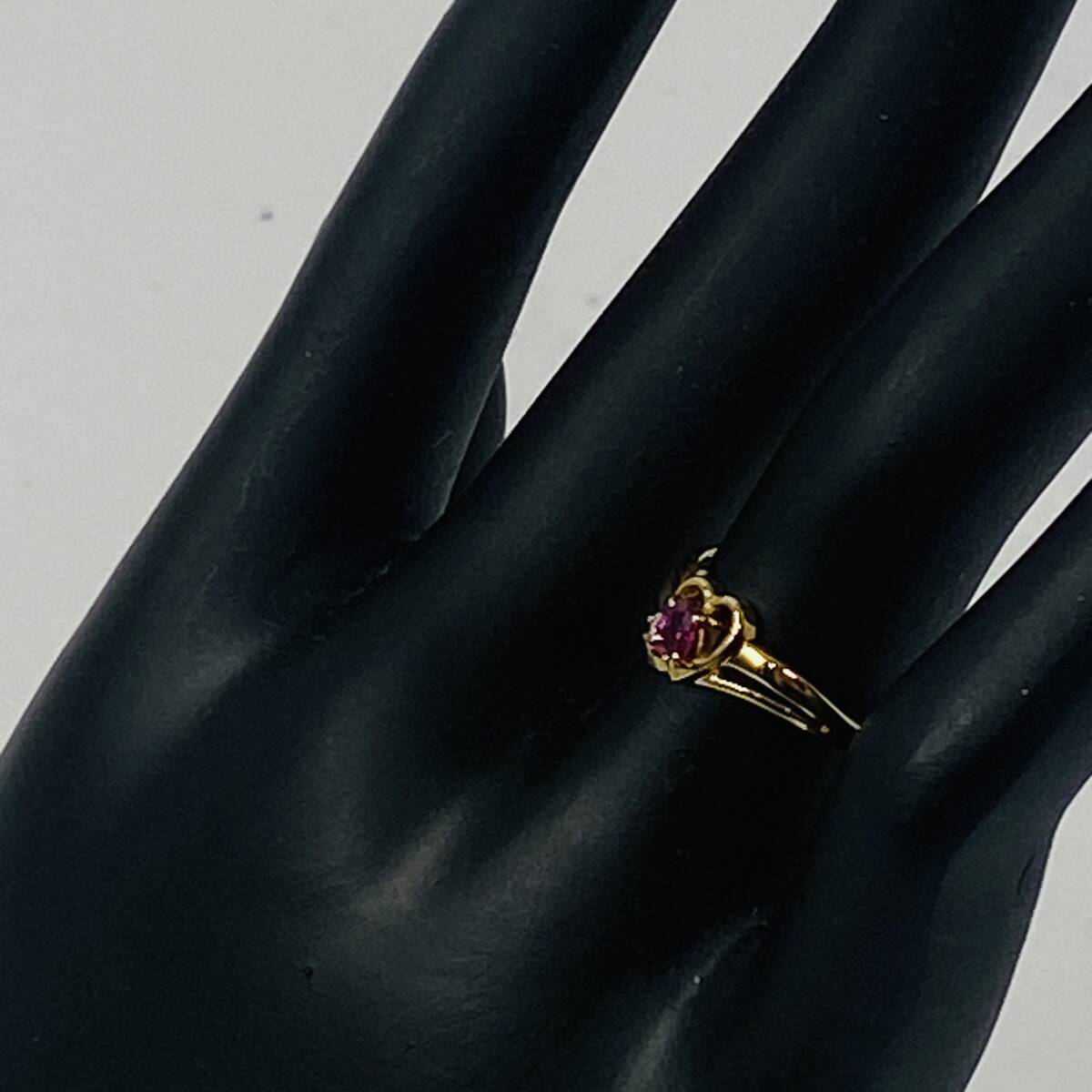 天然ルビー＆天然ダイヤ 18金リング 天然ルビー ダイヤモンド 新品仕上げ ハートリング ジュエリー 7月誕生石 豪華 贅沢 華やか_画像4