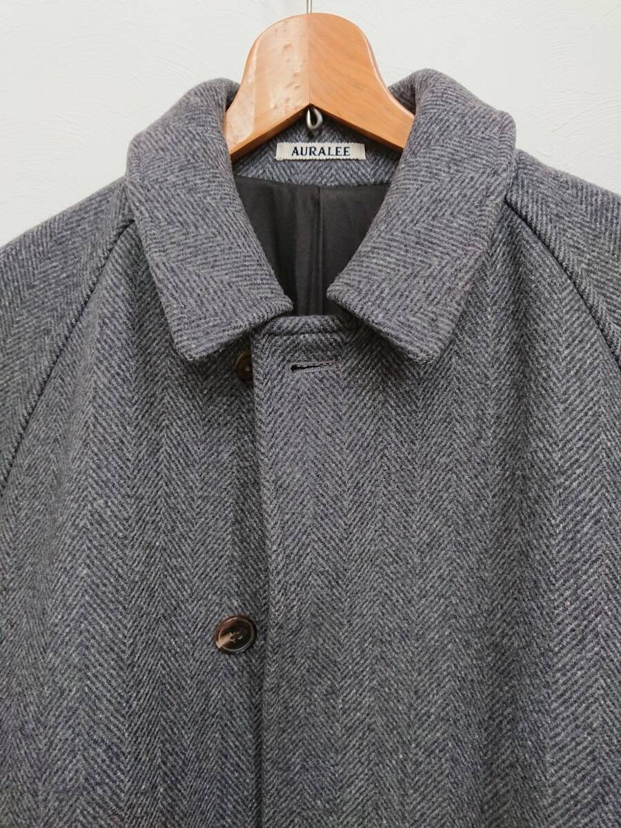AURALEE ヘリンボーン柄 WOOL コート_画像1