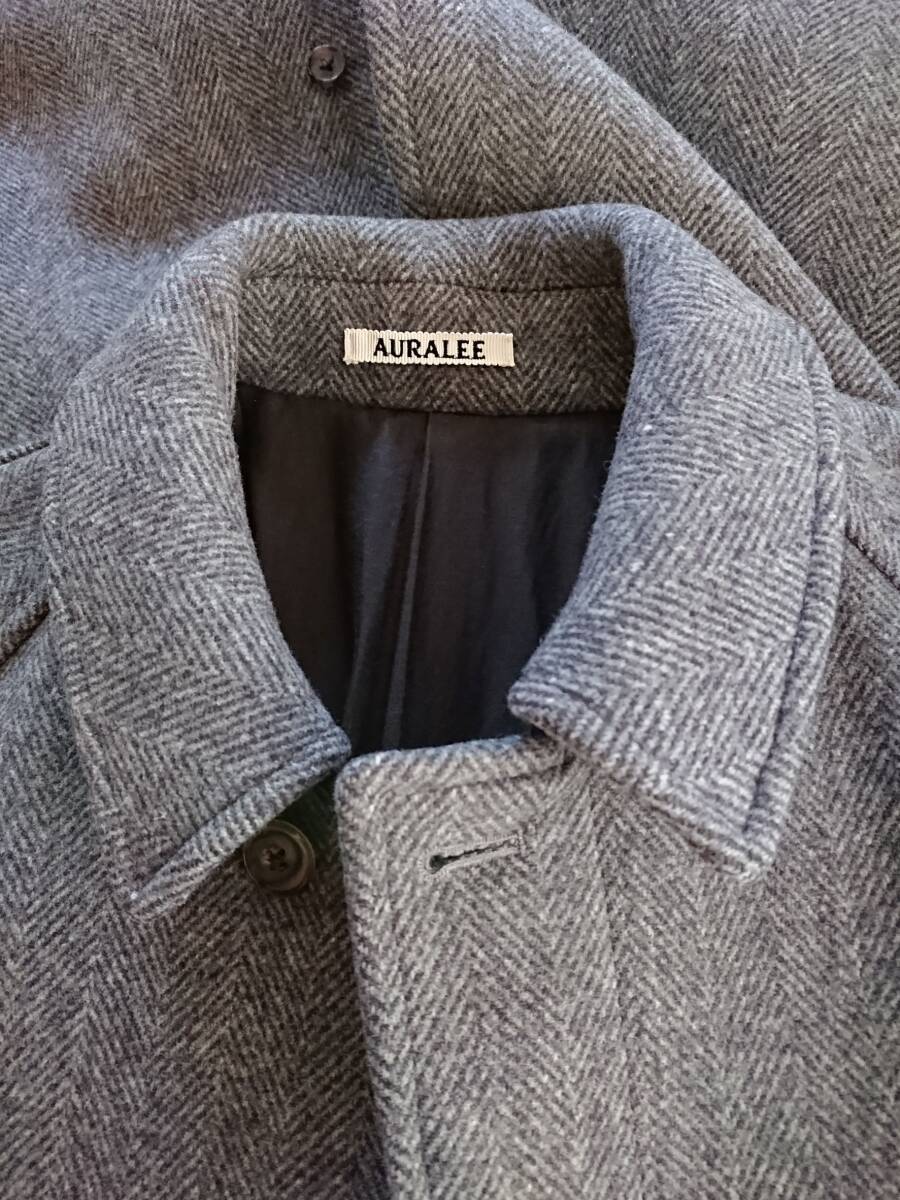 AURALEE ヘリンボーン柄 WOOL コート_画像5