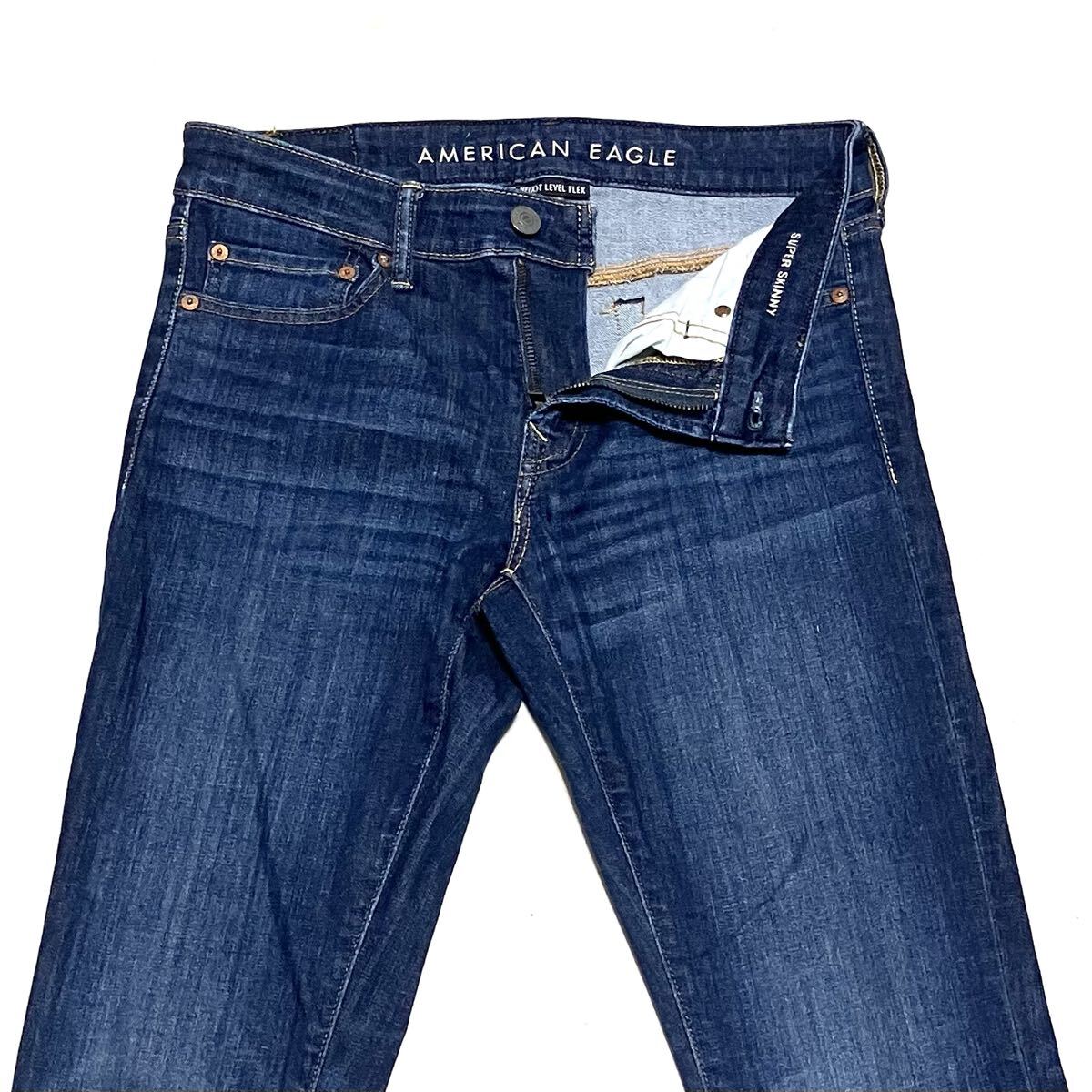 送料無料 着用1回 美脚 アメリカンイーグル スーパースキニー 強ストレッチ デニム_画像4