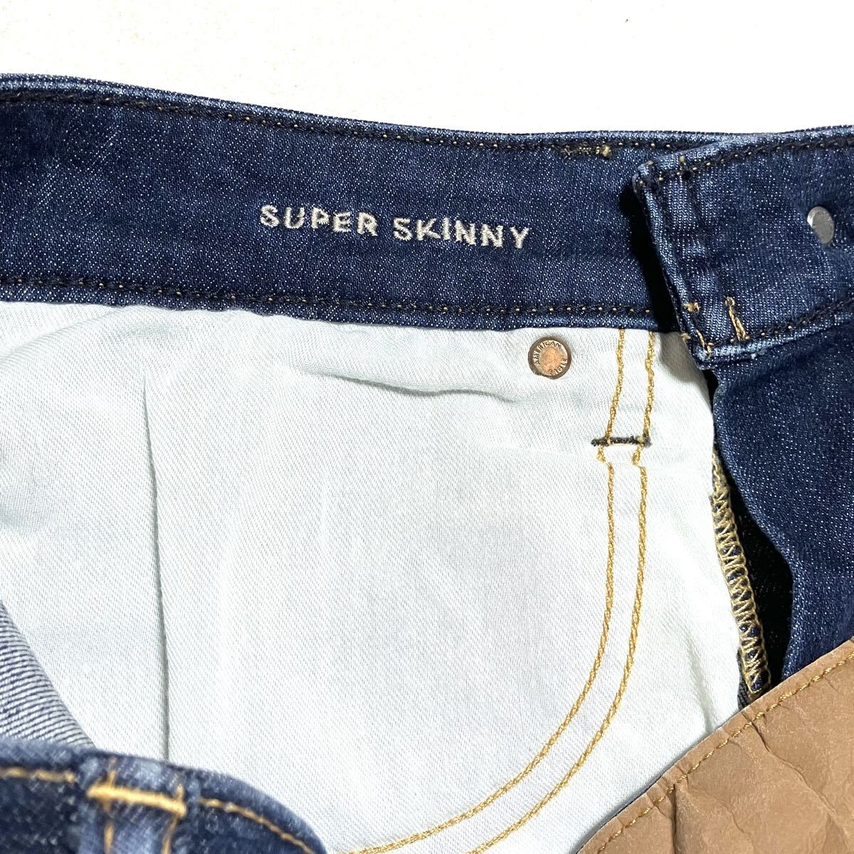 送料無料 着用1回 美脚 アメリカンイーグル スーパースキニー 強ストレッチ デニム_画像8
