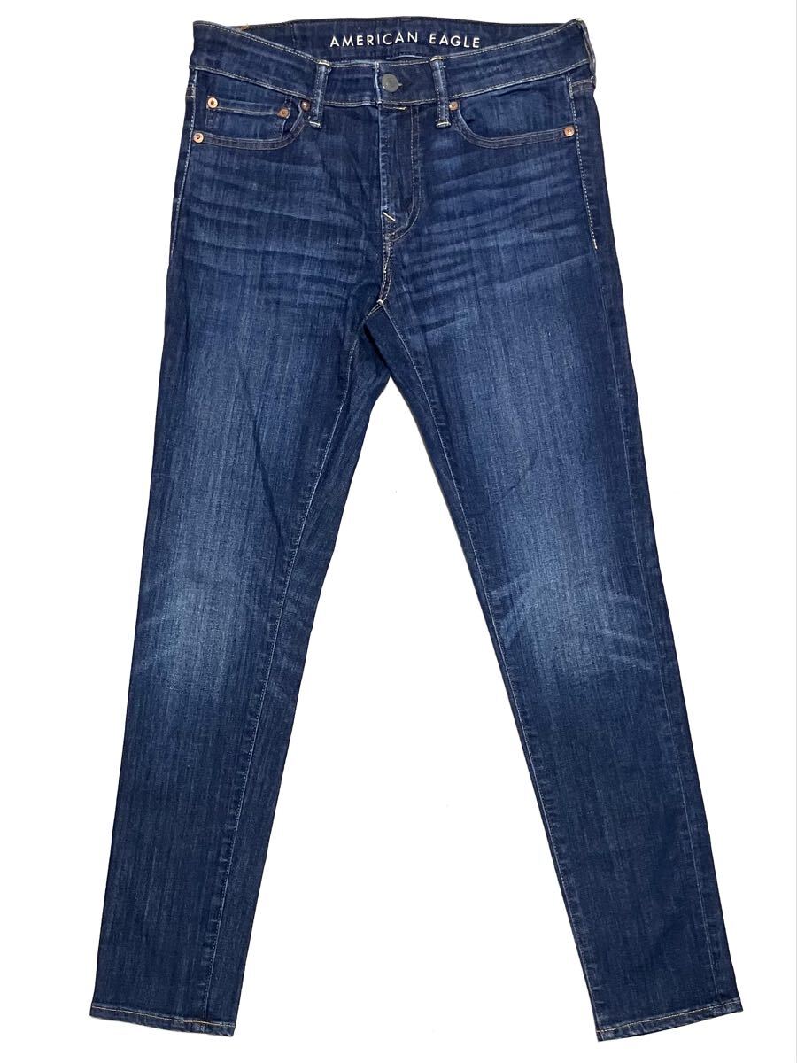 送料無料 着用1回 美脚 アメリカンイーグル スーパースキニー 強ストレッチ デニム_画像2