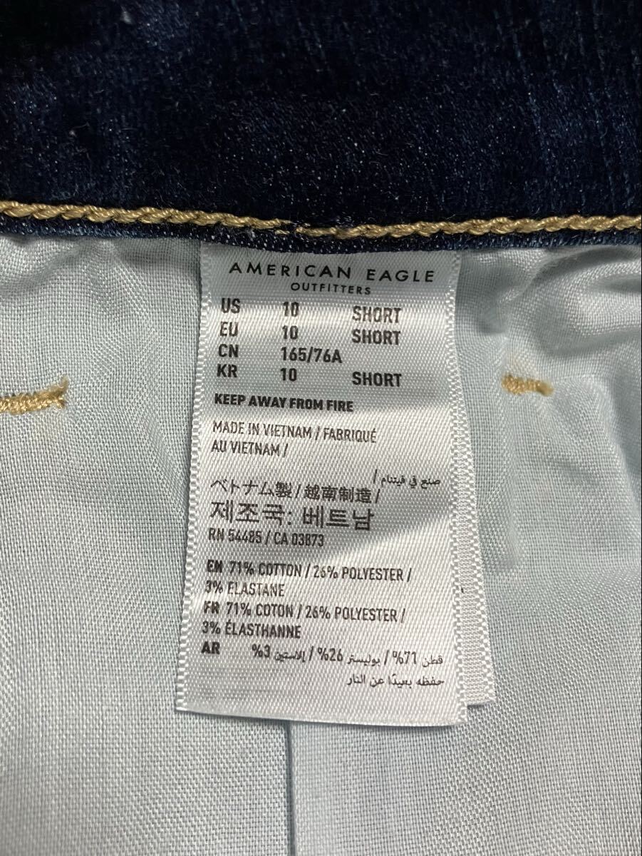 送料無料 美脚 美品 アメリカンイーグル スキニー クラッシュ ストレッチ デニム 貫通無し_画像9
