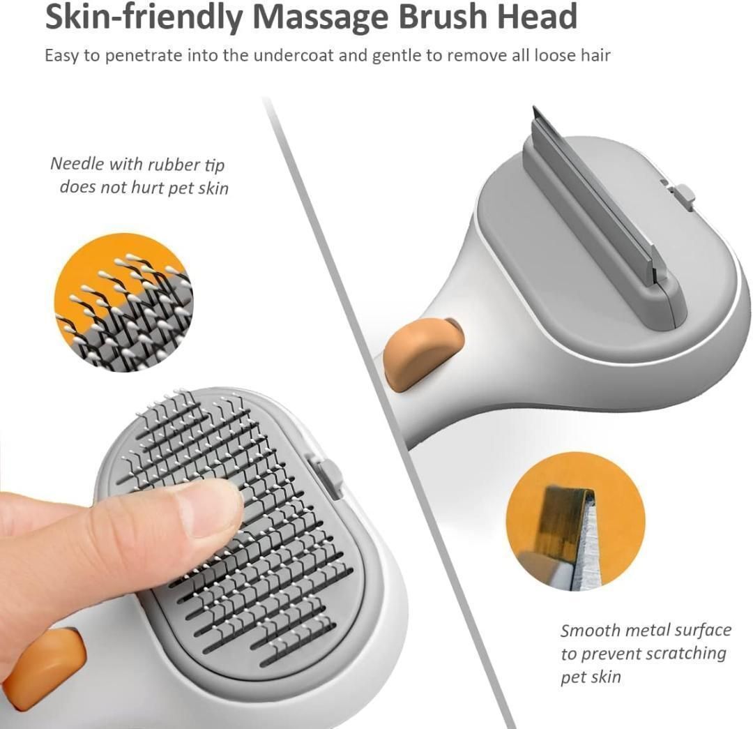 ペットブラシ スリッカーブラシ 2in1 ヒーリングブラシ ペット用 猫 ねこ 犬 いぬ 小動物 _画像4