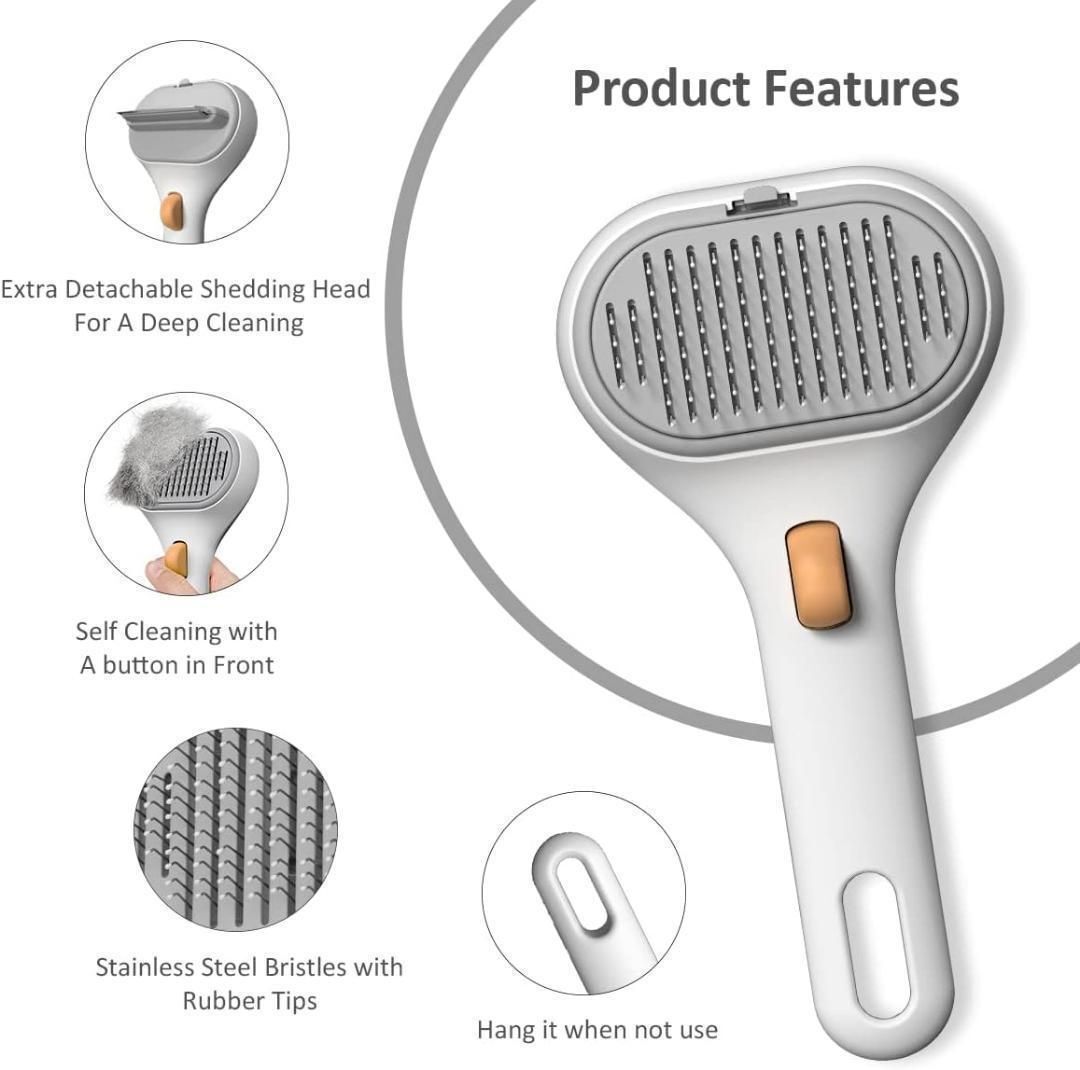 ペットブラシ スリッカーブラシ 2in1 ヒーリングブラシ ペット用 猫 ねこ 犬 いぬ 小動物 _画像3