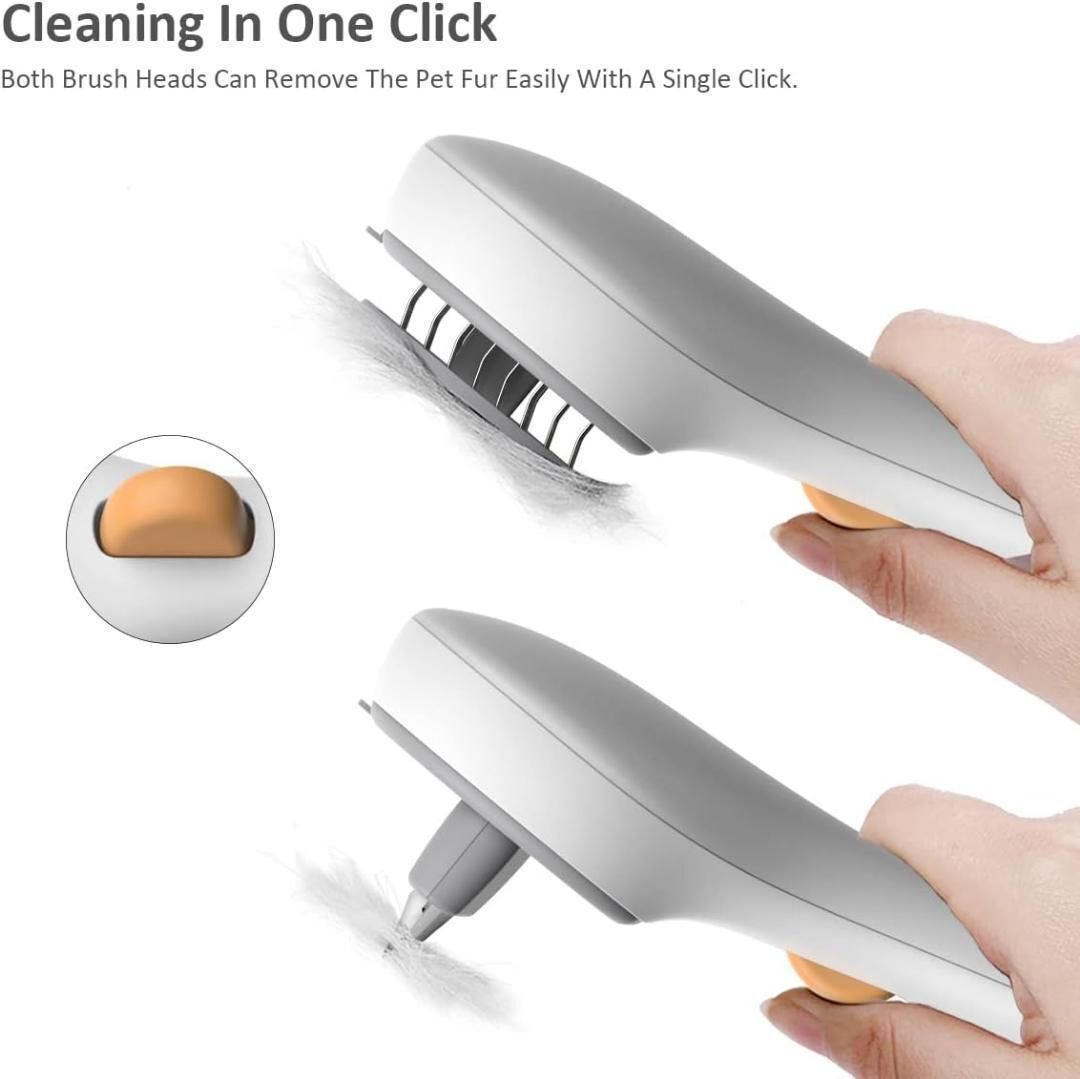 ペットブラシ スリッカーブラシ 2in1 ヒーリングブラシ ペット用 猫 ねこ 犬 いぬ 小動物 _画像5