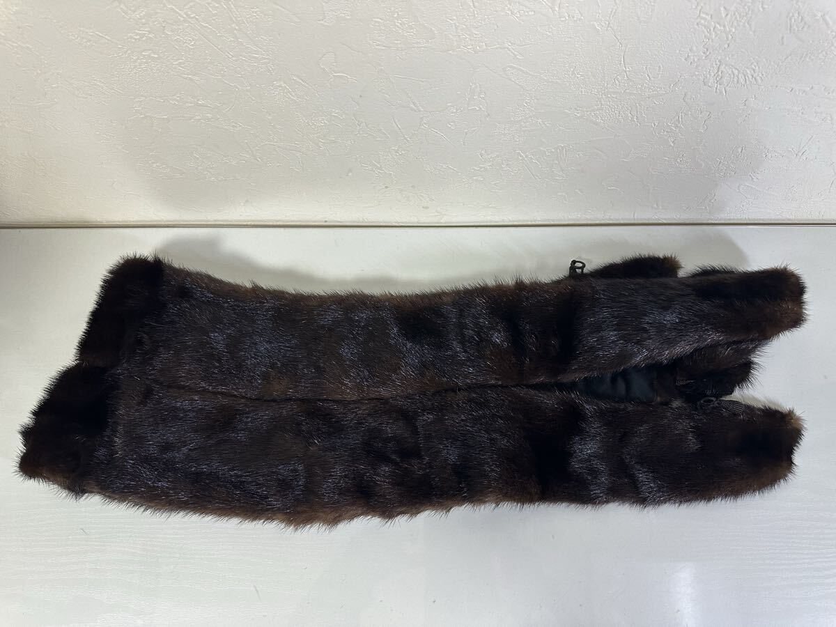高島屋 毛皮 ショール ダークブラウン マフラー 和装小物 ケース入り_画像7