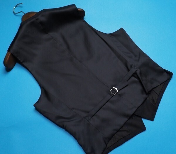 新品定価2.5万円 COMME CA MEN コムサメン『CERRUTI IL CONTE チェルッティ 伊製生地』チェック ジレ/ベストSS紺(09) 03VP02_画像3