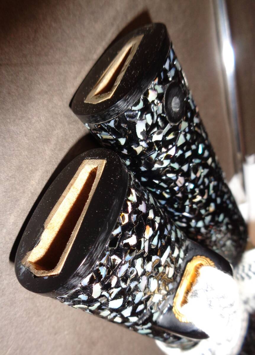 上州刀 長岡行治作　螺鈿散し匕首短刀　在銘　国定忠治_画像9