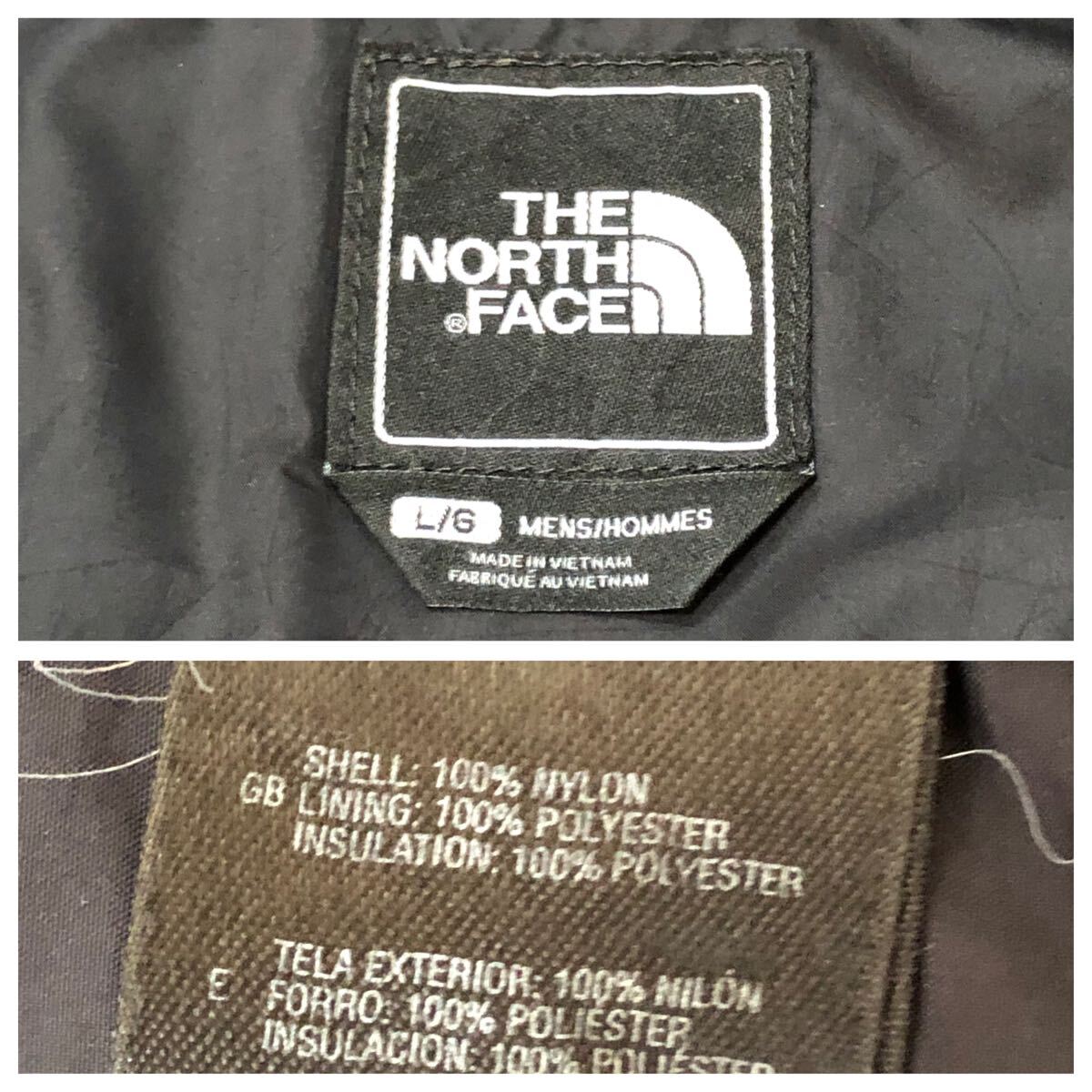 【送料無料】THE NORTH FACEナイロン製ジップアップ中綿ジャケット黒　メンズLサイズ　ザノースフェイスアウトドアダウンブルゾン_画像7
