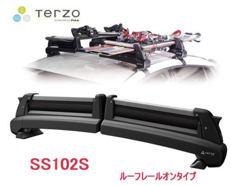 送料無料 Terzo スキー スノーボードキャリア TULIPA G4 ルーフオンタイプ シルバー 両側開き SS102S スノーボード4枚、又はスキー6セット _画像1