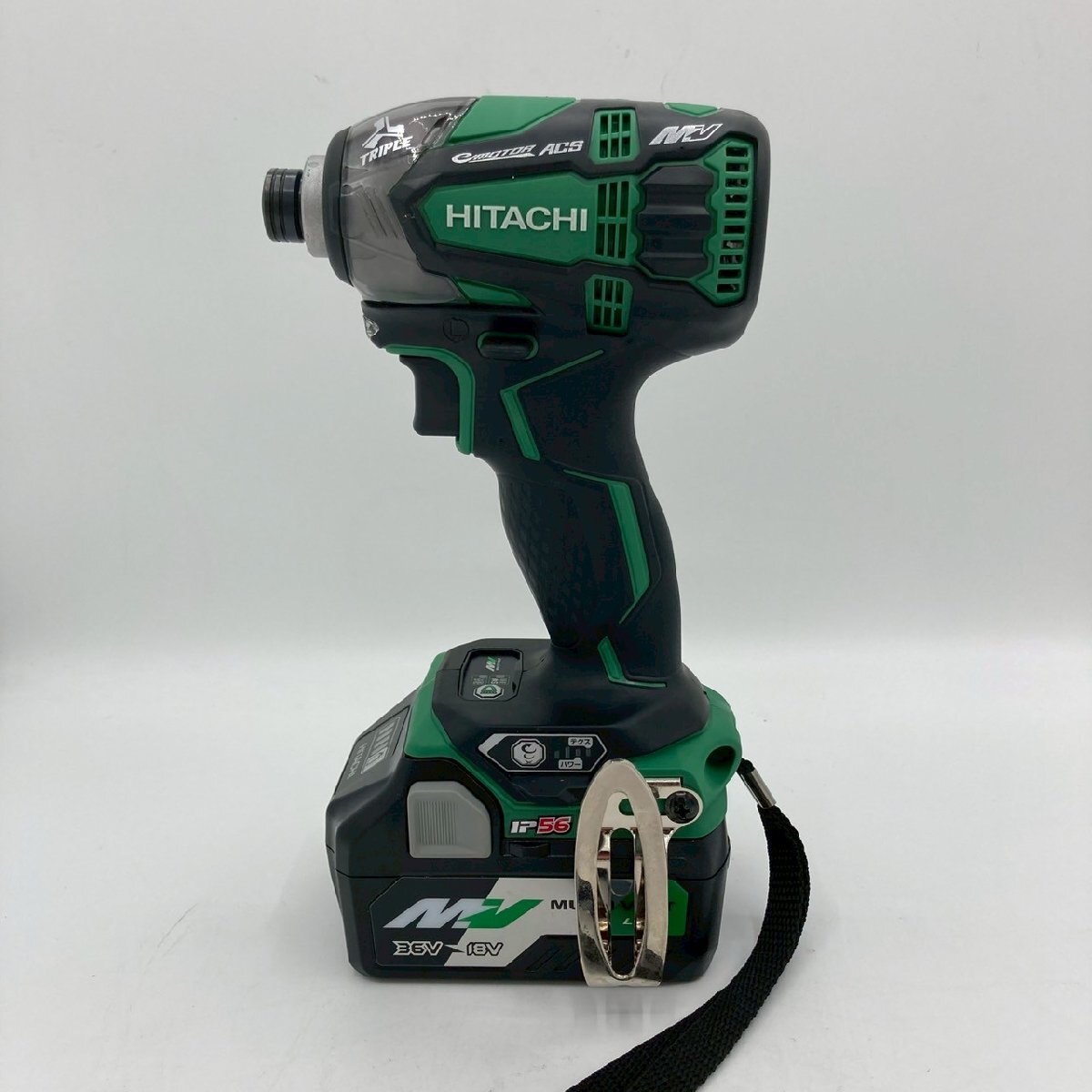 KS USED A 日立 HITACHI コードレスインパクトドライバ WH36DA/36V/グリーン 本体/バッテリー1個/充電器/専用ケース プロ仕様 現状品_画像2