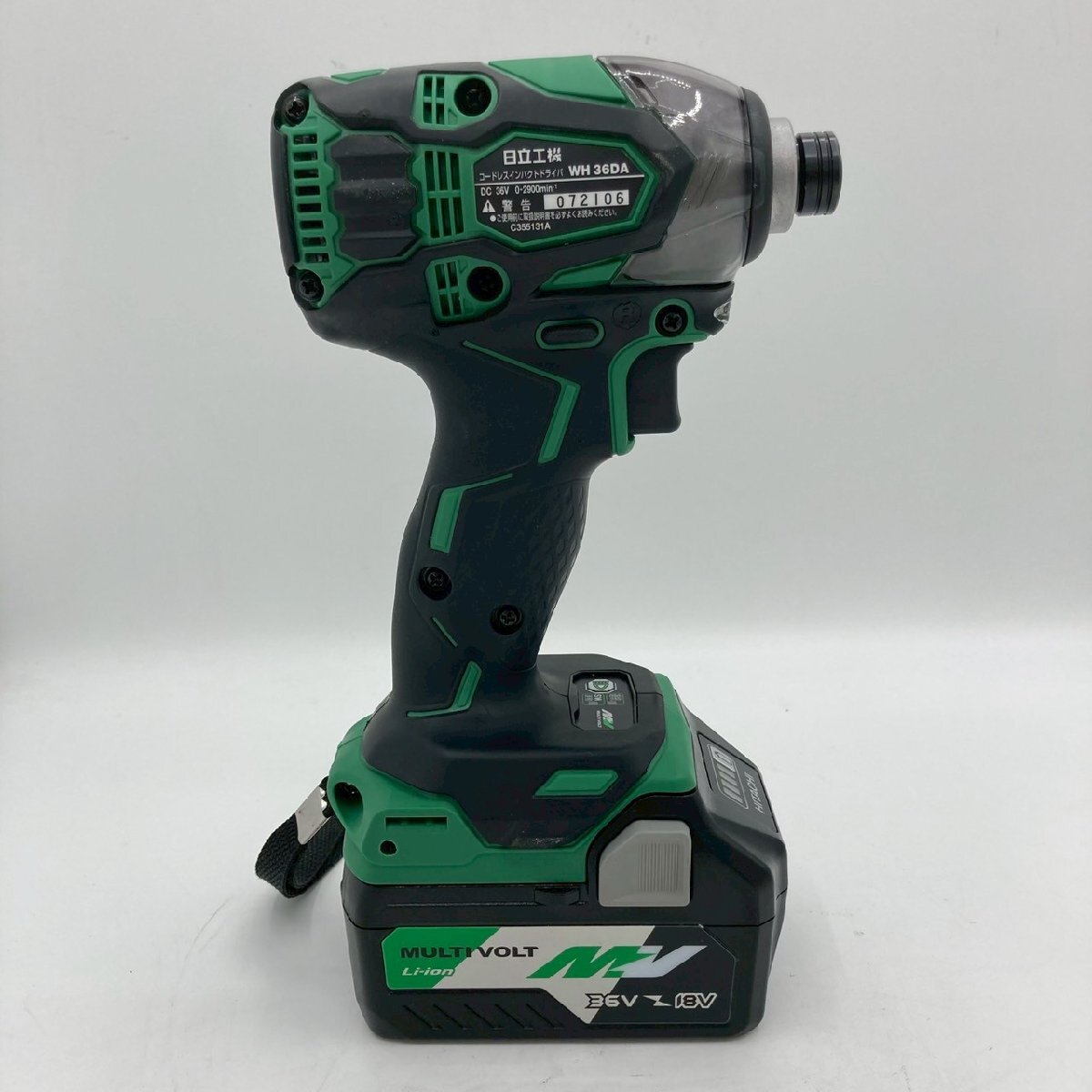 KS USED A 日立 HITACHI コードレスインパクトドライバ WH36DA/36V/グリーン 本体/バッテリー1個/充電器/専用ケース プロ仕様 現状品_画像3