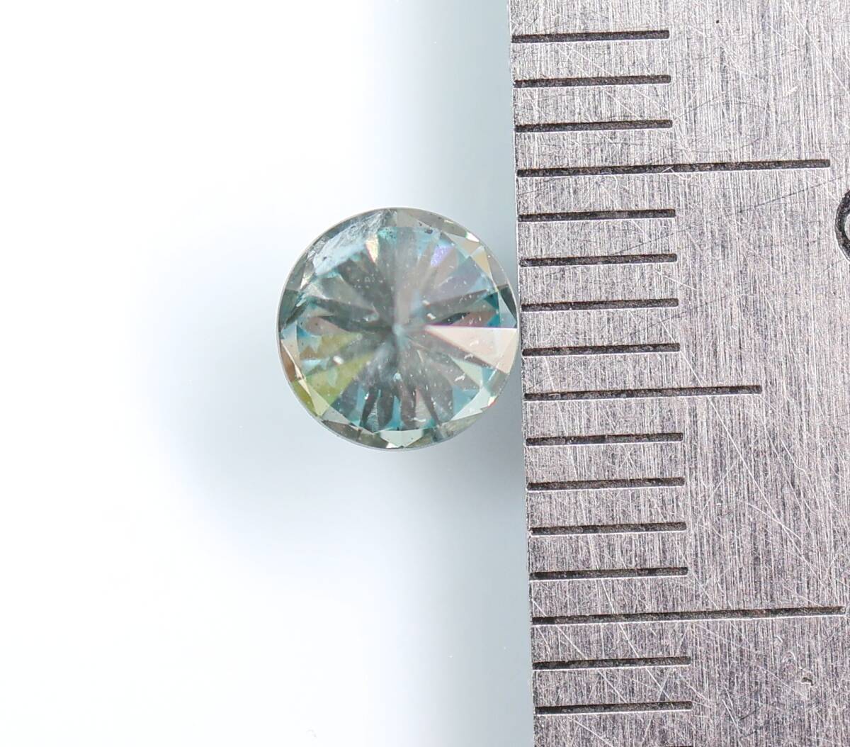 【100円~】0.651ct 天然ダイヤ FANCY DEEP GREENISH BLUE(トリート)I1 RD_画像5