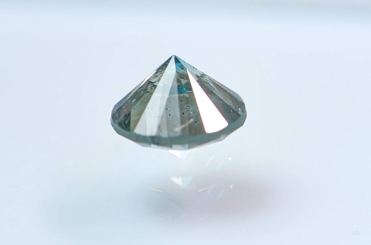 【100円~】0.651ct 天然ダイヤ FANCY DEEP GREENISH BLUE(トリート)I1 RD_画像4