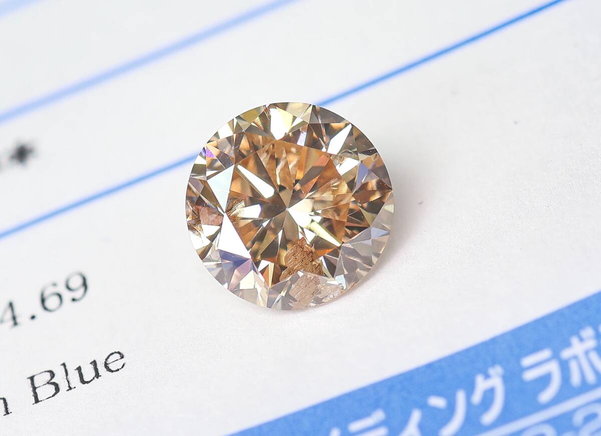 【100円~】1.675ct!天然ダイヤ FANCY LIGHT BROWN(ナチュラルカラー)I1 RD_画像2