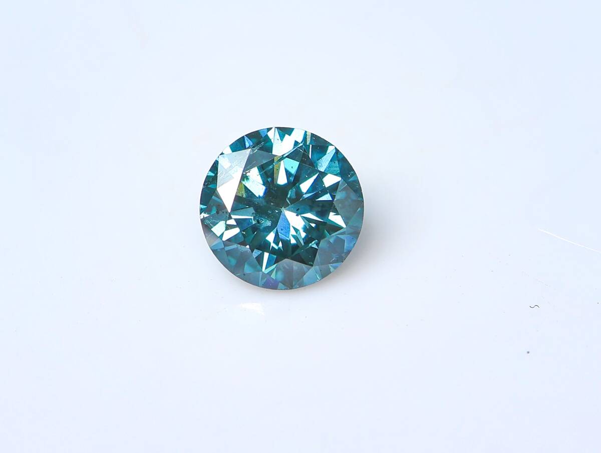 【100円~】0.651ct 天然ダイヤ FANCY DEEP GREENISH BLUE(トリート)I1 RD_画像2