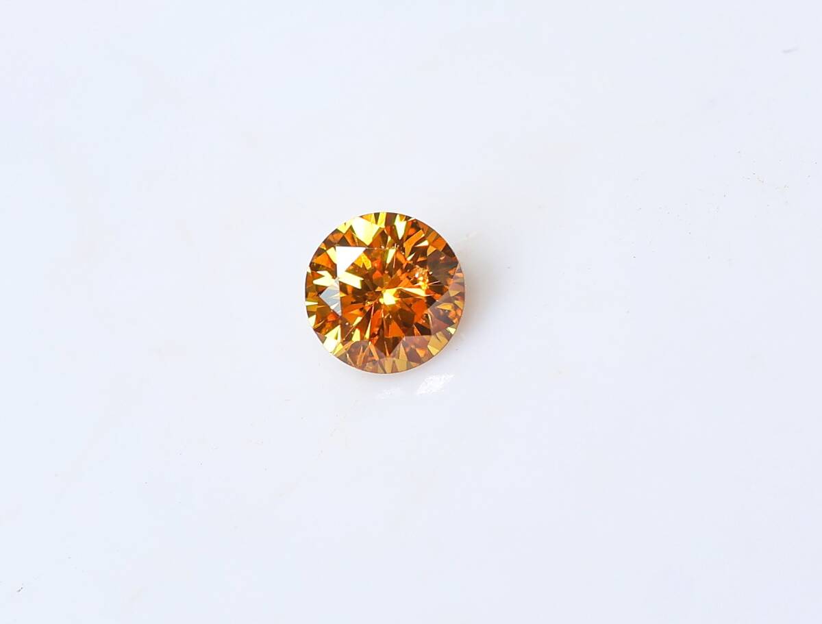 【100円～】0.094ｃｔ 天然ダイヤ FANCY DEEP YELLOW ORANGE（ナチュラルカラー）SI1 RD_画像2