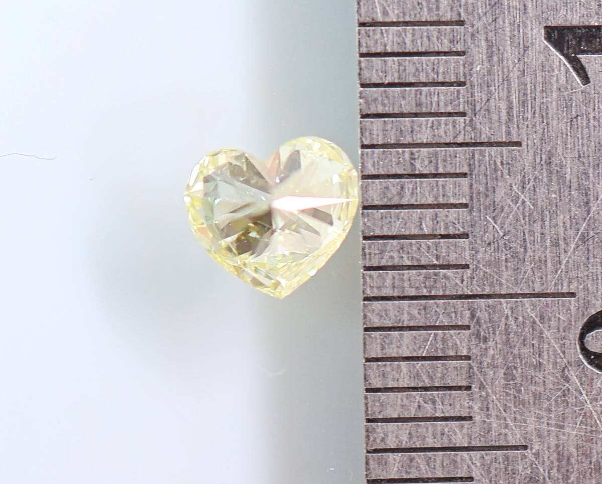 【100円~】VS2!0.527ct 天然ダイヤ LIGHT YELLOW(ナチュラルカラー)HS_画像5