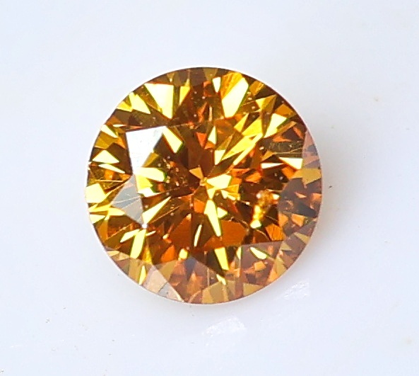 【100円～】0.094ｃｔ 天然ダイヤ FANCY DEEP YELLOW ORANGE（ナチュラルカラー）SI1 RD_画像1