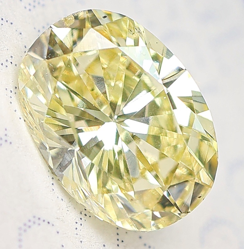 【100円~】0.413ct 天然ダイヤ FANCY LIGHT YELLOW(ナチュラルカラー)SI1 OV_画像1