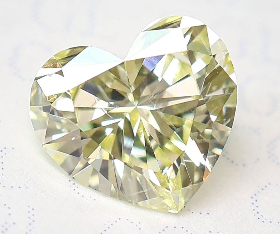 【100円~】VS2!0.527ct 天然ダイヤ LIGHT YELLOW(ナチュラルカラー)HS_画像1