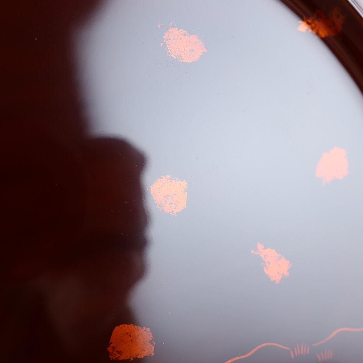 【志】K0621 白檀塗鳥獣戯画干菓子盆 辻石斎作 檀木 茶道具 菓子器 共箱 共布 栞_画像7