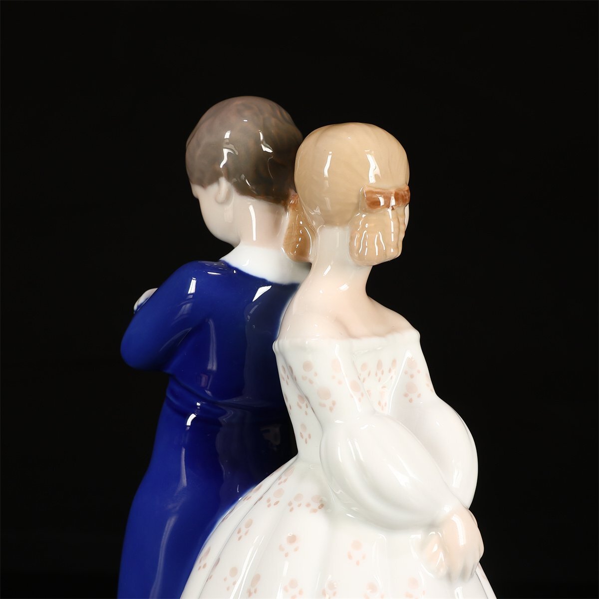 【吉】CN862 ROYAL COPENHARGEN 【ロイヤルコペンハーゲン】 B&G 磁器人形 フィギュリン 「怒らないで」 男女 置物_画像7