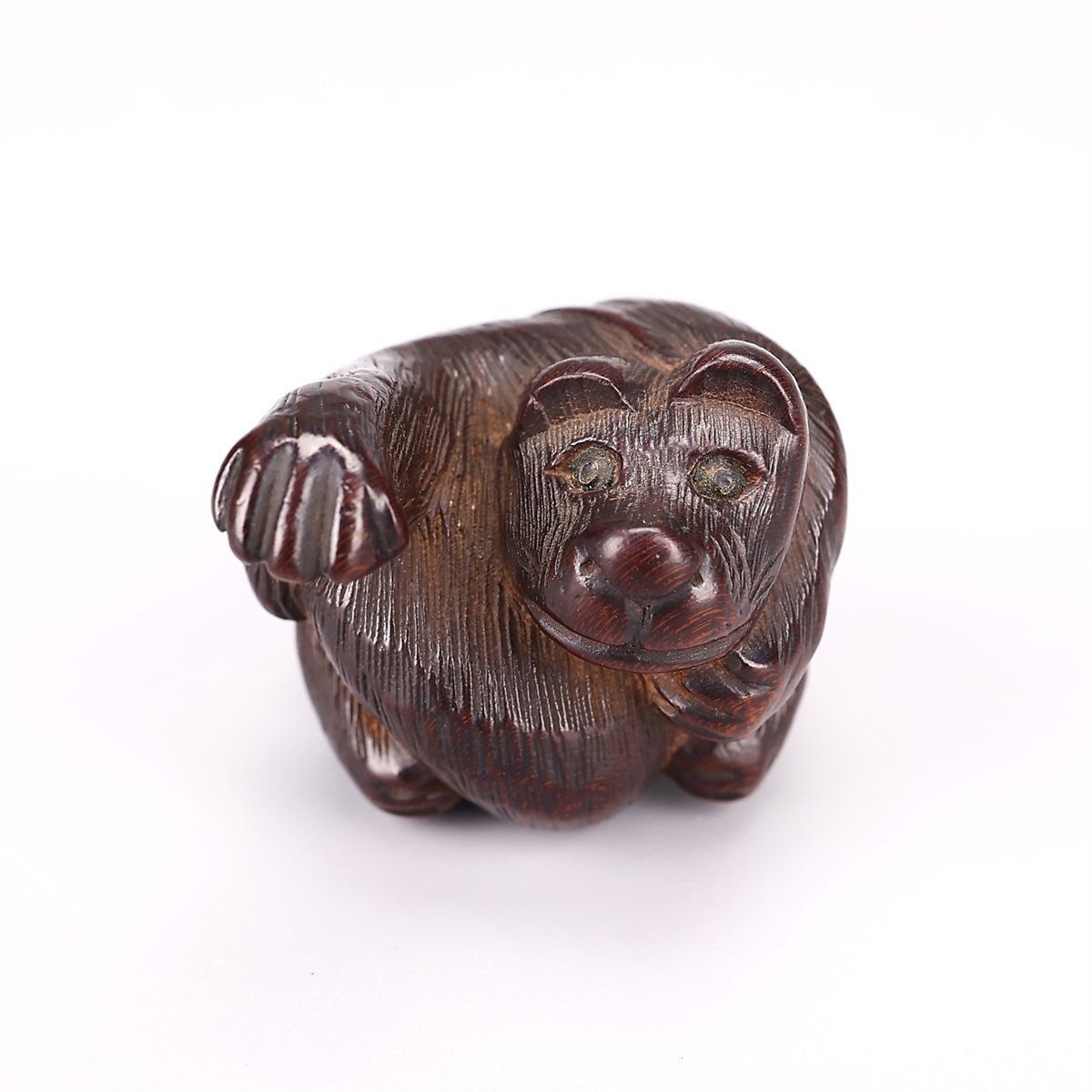 [.]MB758 Edo искусный мастер [.. произведение ] дерево гравюра собака . netsuke | подлинный товар гарантия прекрасный товар Ng!