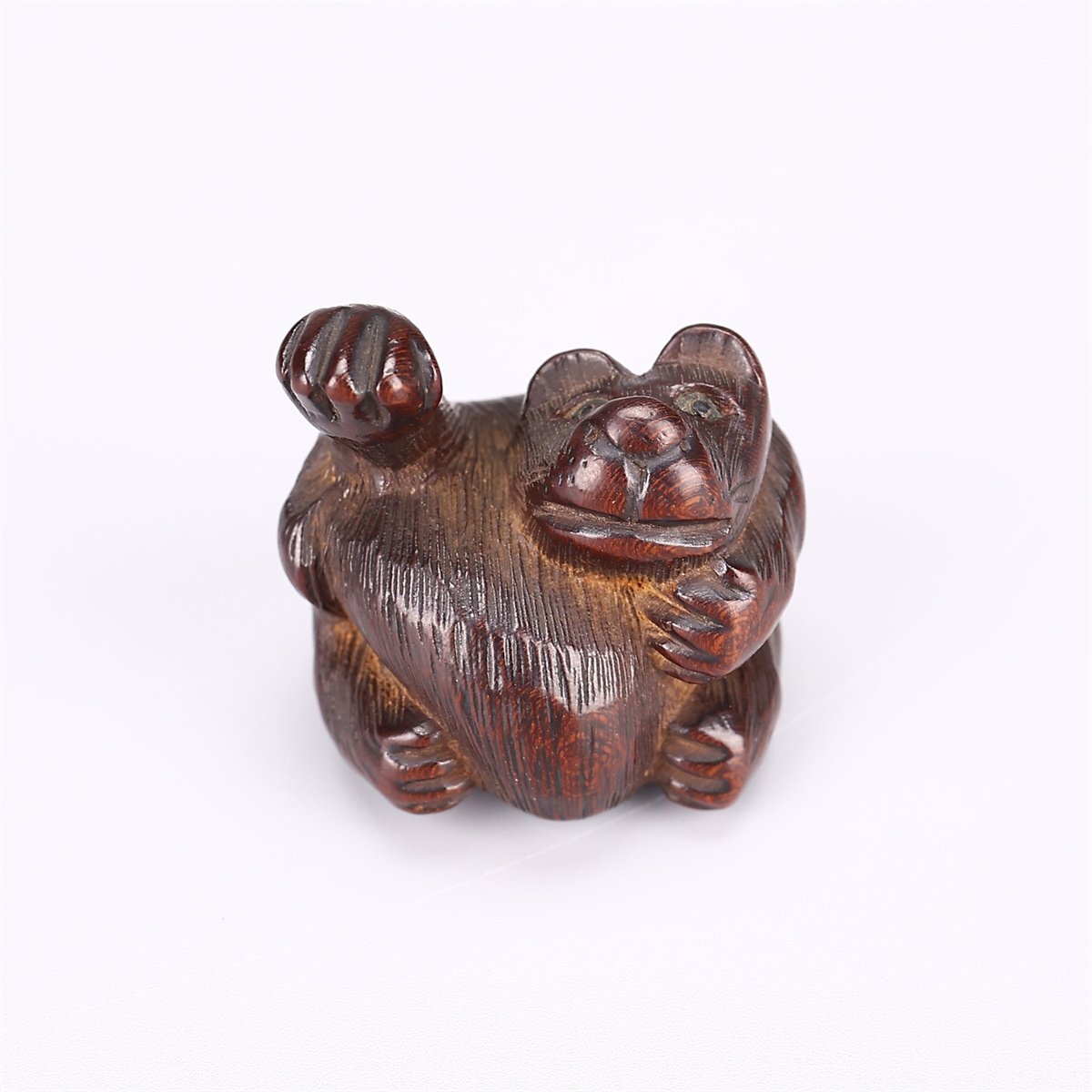 [.]MB758 Edo искусный мастер [.. произведение ] дерево гравюра собака . netsuke | подлинный товар гарантия прекрасный товар Ng!