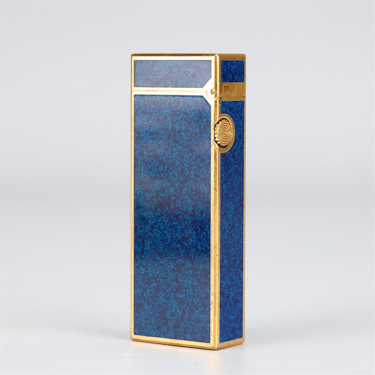 【吉】ZD688 【dunhill】 ダンヒル ガスライター ゴールド×ブルー／発火確認済み美品！_画像4