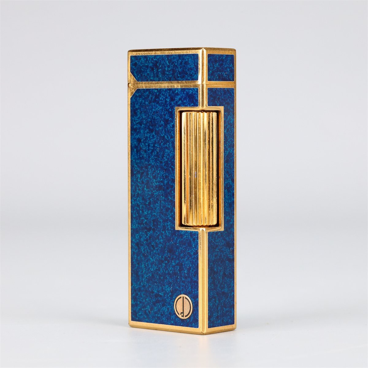 【吉】ZD688 【dunhill】 ダンヒル ガスライター ゴールド×ブルー／発火確認済み美品！_画像2