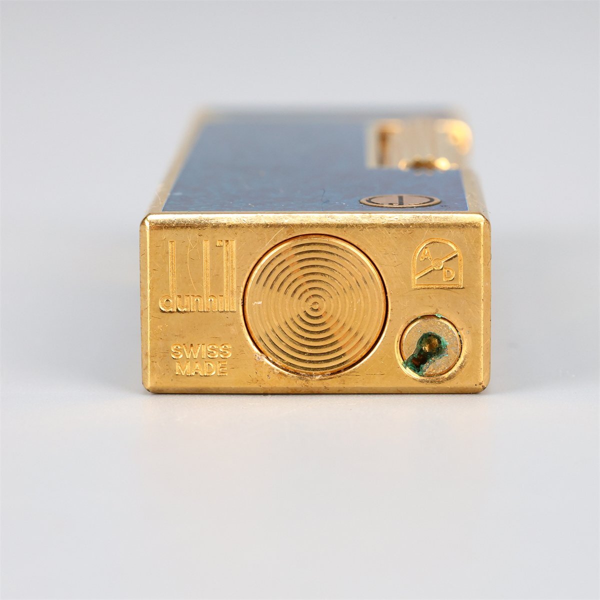 【吉】ZD688 【dunhill】 ダンヒル ガスライター ゴールド×ブルー／発火確認済み美品！_画像10