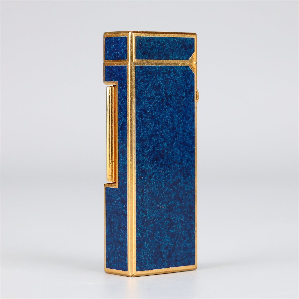 【吉】ZD688 【dunhill】 ダンヒル ガスライター ゴールド×ブルー／発火確認済み美品！_画像3