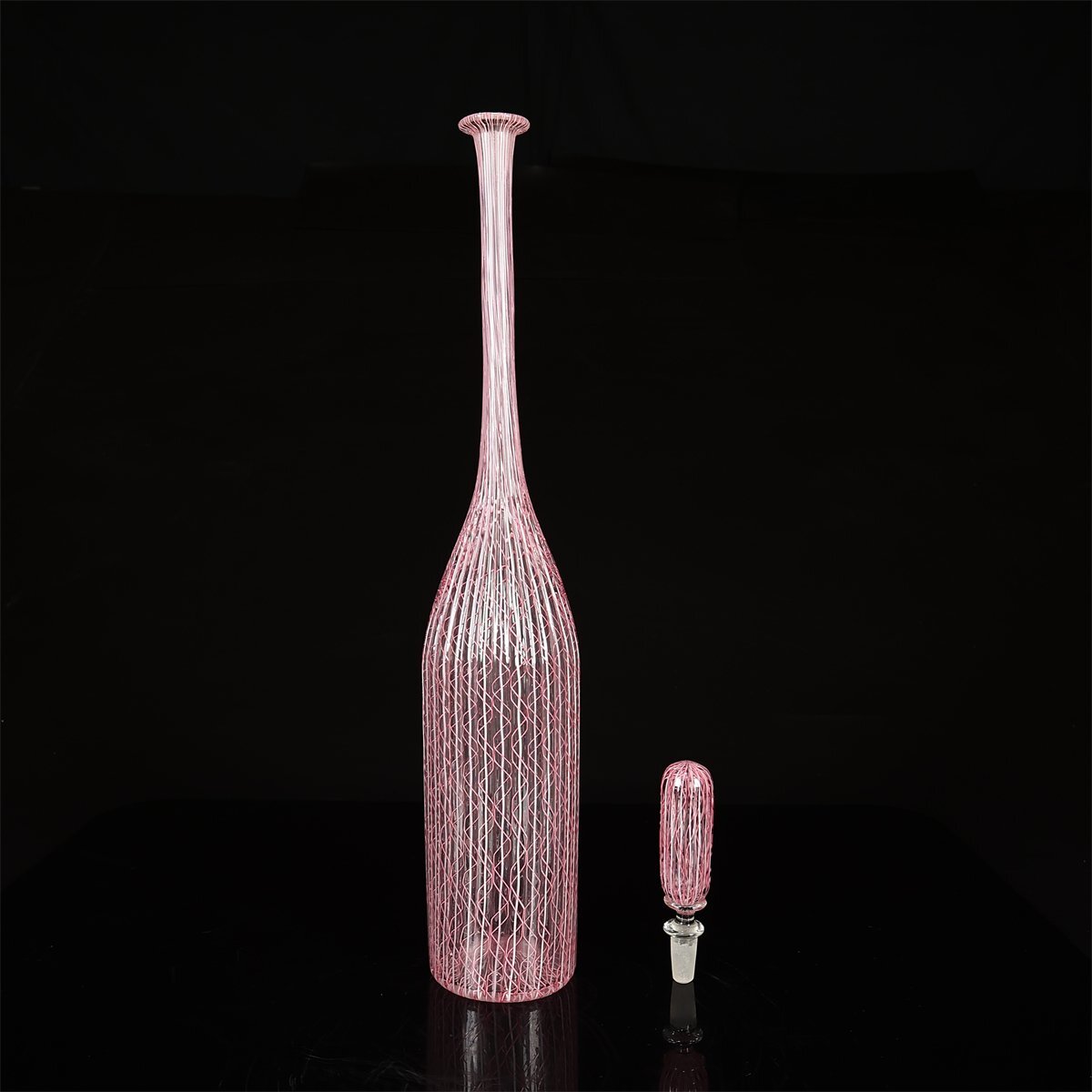 [.]PB636 художественное стекло Италия производства [ пятно no стекло ]bene Cheer стекло крышка есть журавль шея ваза высота 50.| превосходный товар N!