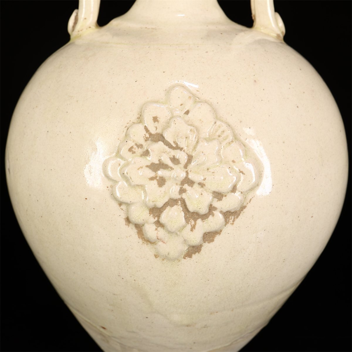 【吉】CL386 唐物 【唐代】 白磁 双龍耳 大花瓶 高35㎝／箱付 美品Is！_画像8