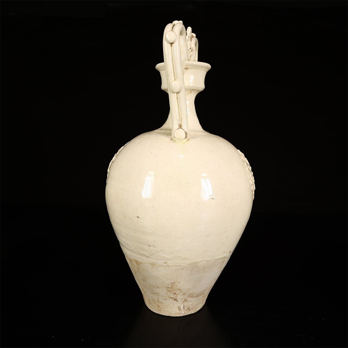 【吉】CL386 唐物 【唐代】 白磁 双龍耳 大花瓶 高35㎝／箱付 美品Is！_画像2