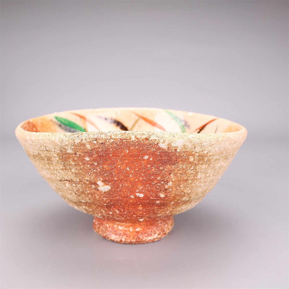 【吉】CO212 中郷窯 【鈴木茂生】 信楽焼 武蔵野文 茶碗／共箱付 未使用品！_画像3