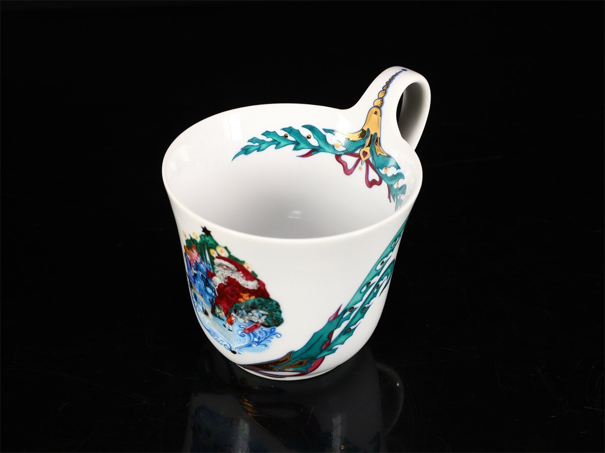 【吉】CN782 ROYAL COPENHARGEN 【ロイヤルコペンハーゲン】 JINGLE BELLS クリスマス カップ＆ソーサー 1組 2点セット／美品！_画像6