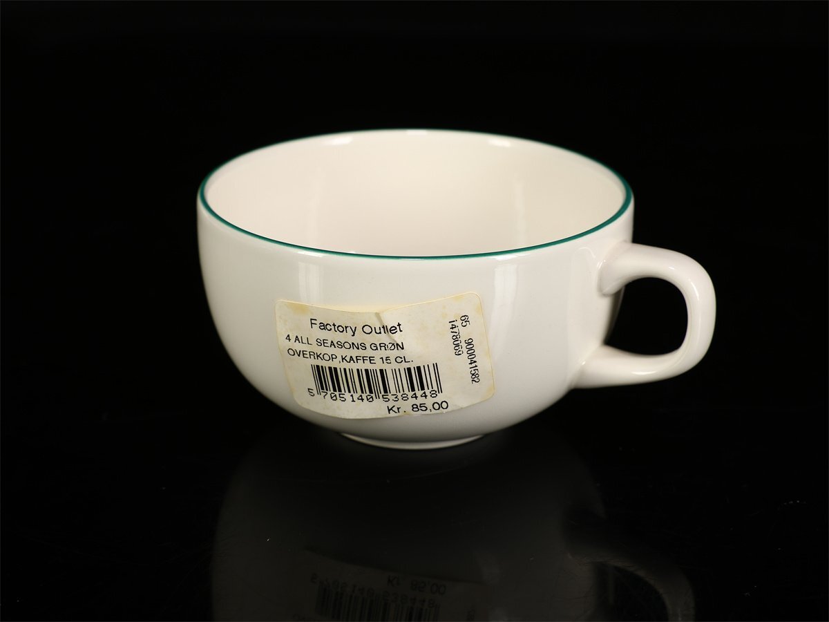 【吉】CN266 ROYAL COPENHARGEN 【ロイヤルコペンハーゲン】 白磁青縁 オレンジソーサー カップ＆ソーサー 5組 10点セット／美品！_画像8