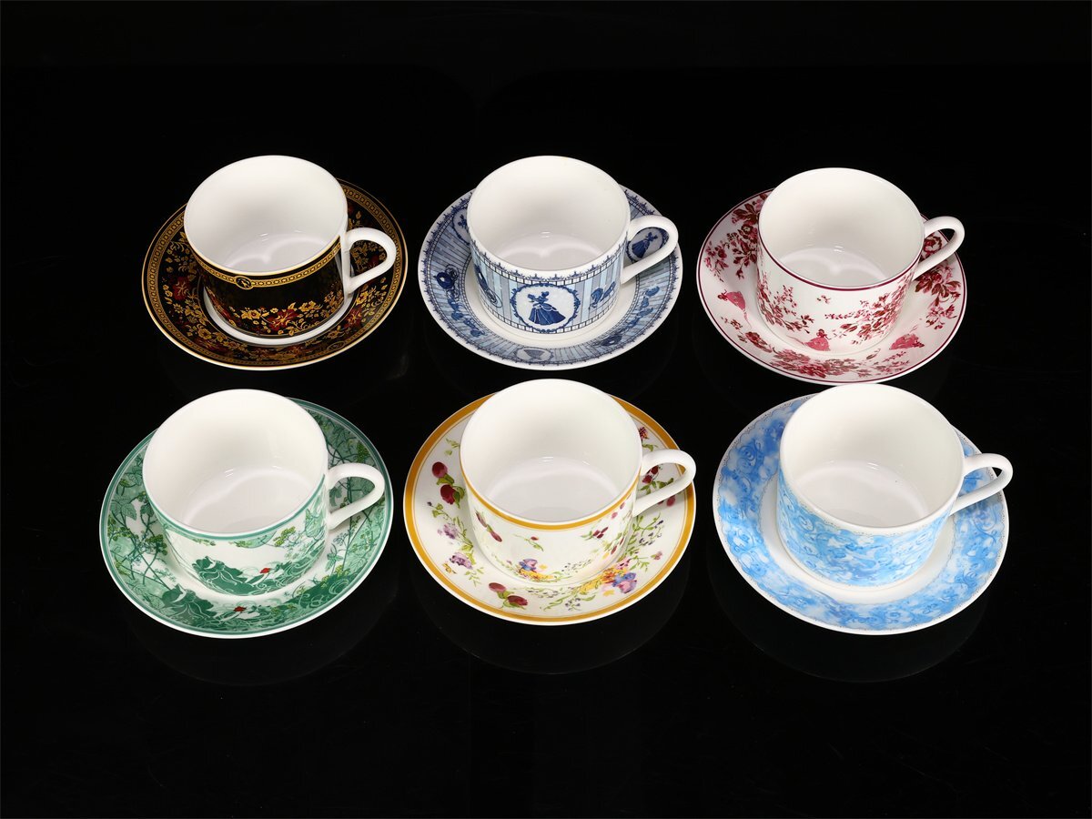 【吉】CN155 WEDGWOOD 【ウェッジウッド】 色絵 ディズニー カップ＆ソーサー 6種 6点セット／未使用近い 極美品S！_画像3