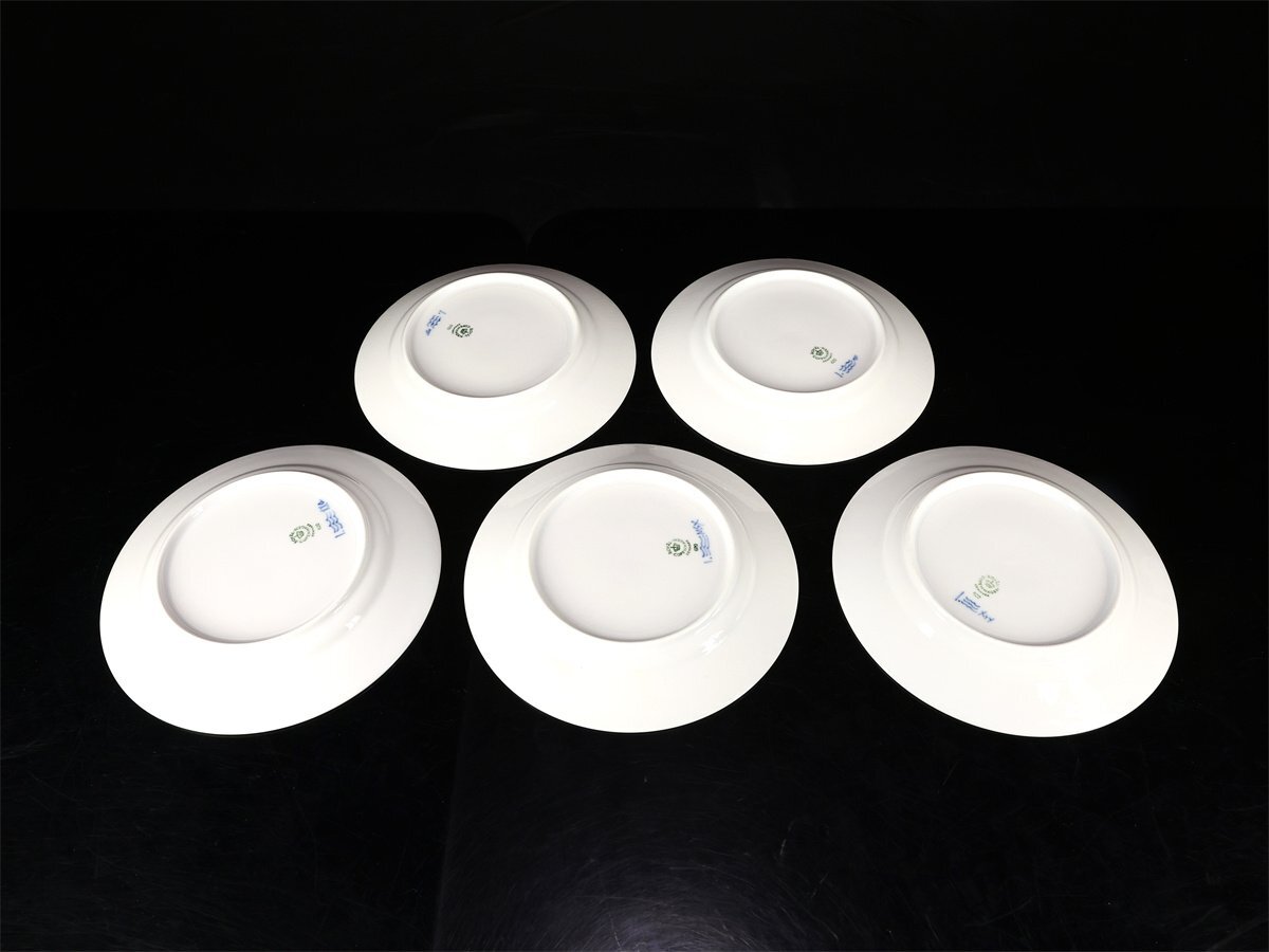 【吉】CN946 ROYAL COPENHARGEN 【ロイヤルコペンハーゲン】 ブルーフルレース プレート 5点セット 径19.3㎝／美品！_画像6