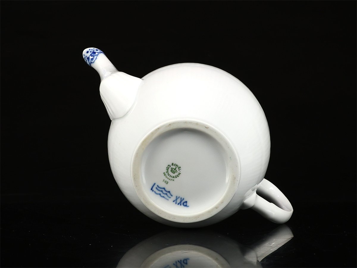 【吉】CN947 ROYAL COPENHARGEN 【ロイヤルコペンハーゲン】 ブルーフルレース ティーポット／美品！_画像9
