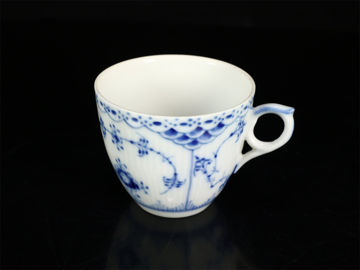 【吉】CM623 ROYAL COPENHARGEN 【ロイヤルコペンハーゲン】 ブルーフルーテッド カップ＆ソーサー 6組 12点セット／美品！_画像8